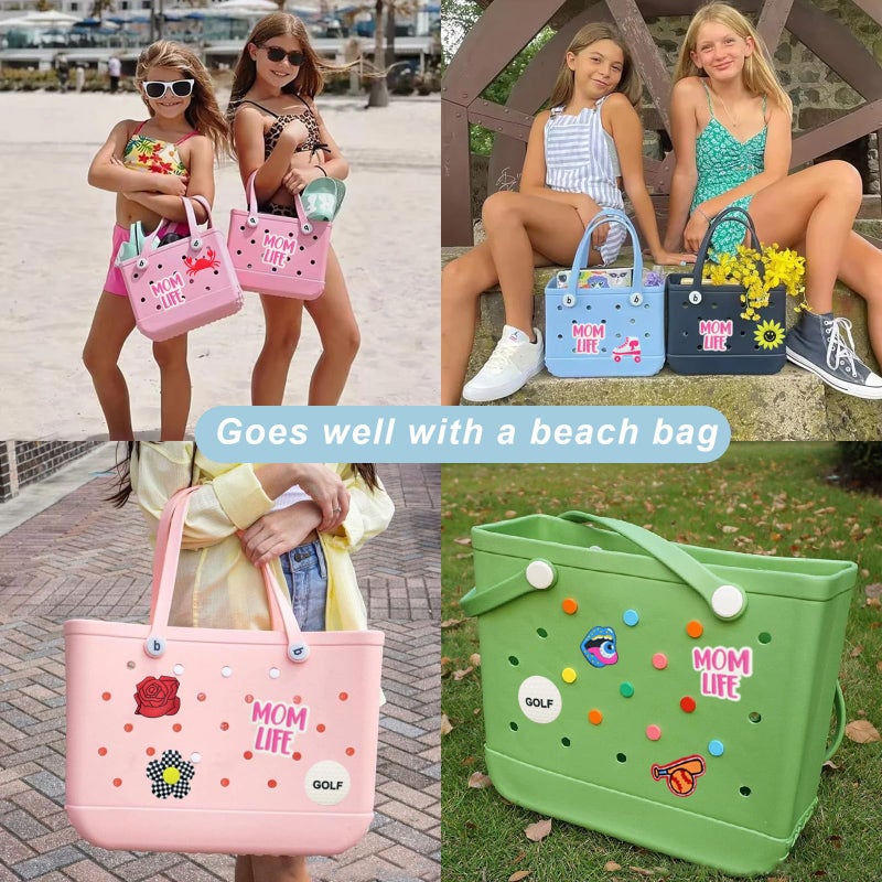 Lckaey Rubber Beach Bag Accessories-PVC Rubber decoration-for EVA Purse Bogg Inserts Y064Figure 42 - Image 4